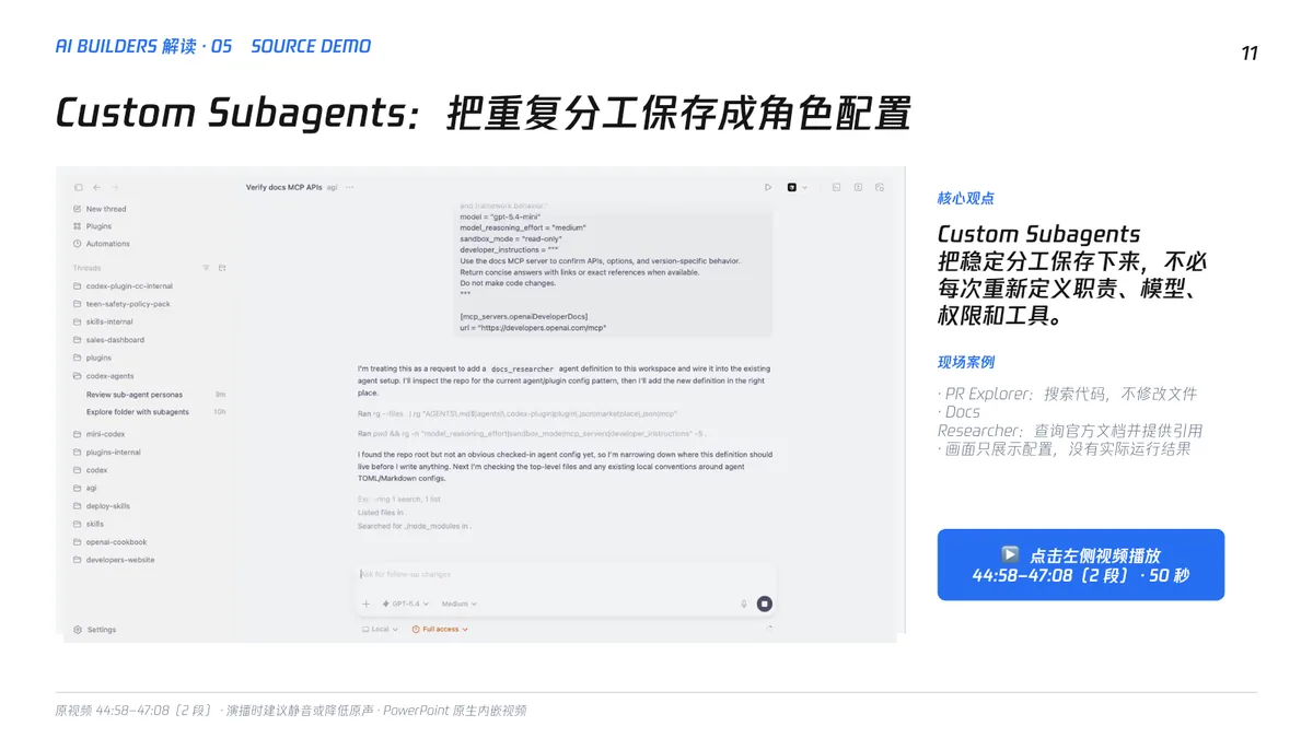 第 11 页|默认角色与 Custom Subagents
